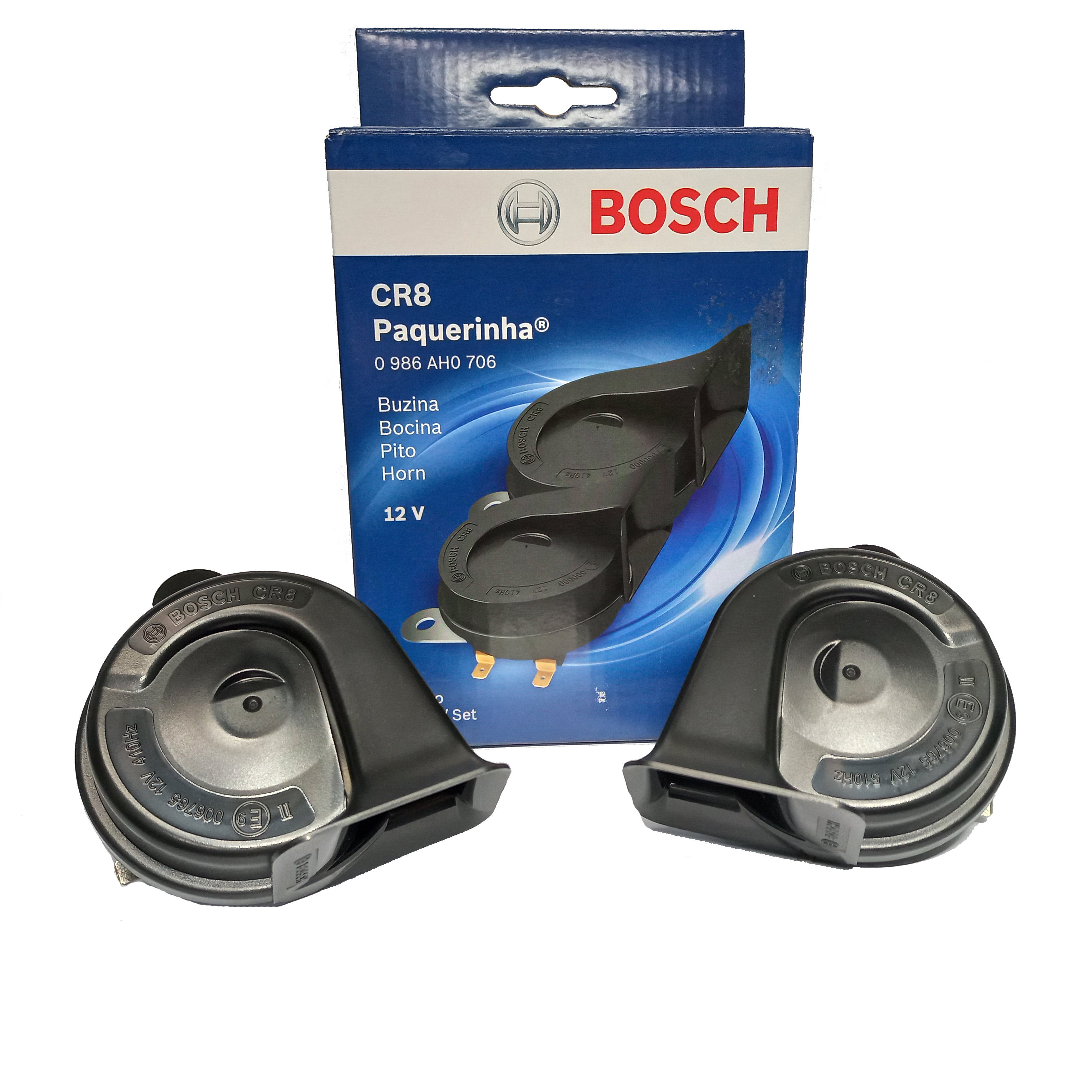 Bocinas para vehículo marca Bosch.
